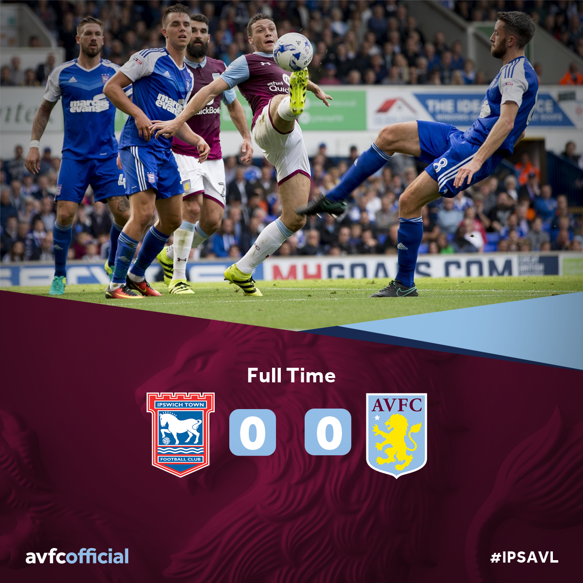 AstonVilla's tweet photo. FT: #ITFC 0-0 #AVFC - It's a point for the Villans here at Portman Road. #IPSAVL https://t.co/jP8S6yNKCf