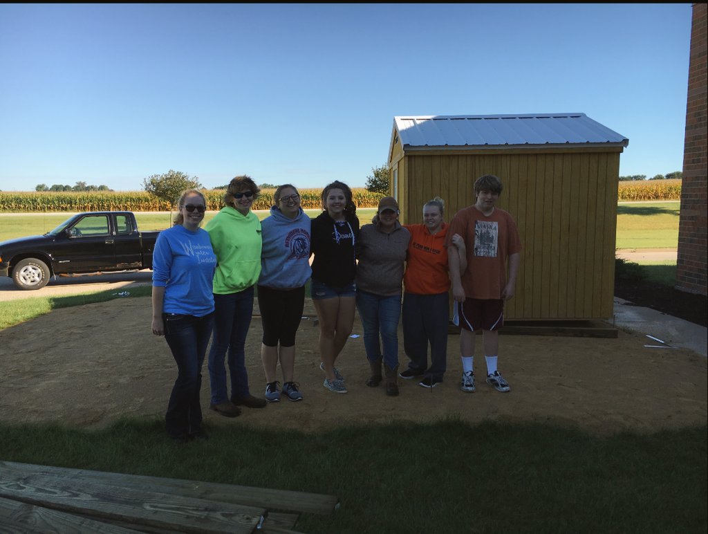 The crew from day 1 of building the new chicken coop