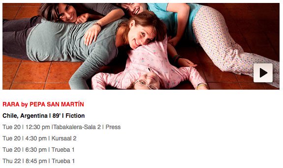 cinemachile's tweet photo. Horarios de cine chileno en el Festival @sansebastianfes 2016. Lista completa (1): https://t.co/bLML3GTGCV https://t.co/3jWTT3vIHV