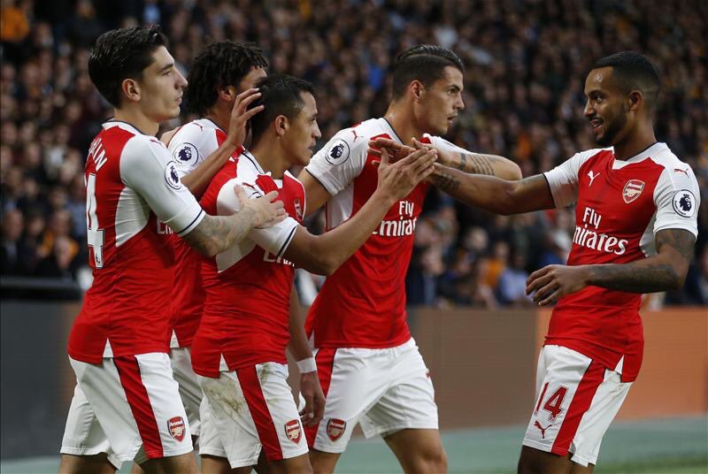 HectorBellerin's tweet image. Good team performance from the boys today &amp;amp; what a goal by Granit. Difficult ground to come to &amp;amp; take 3 points #COYG