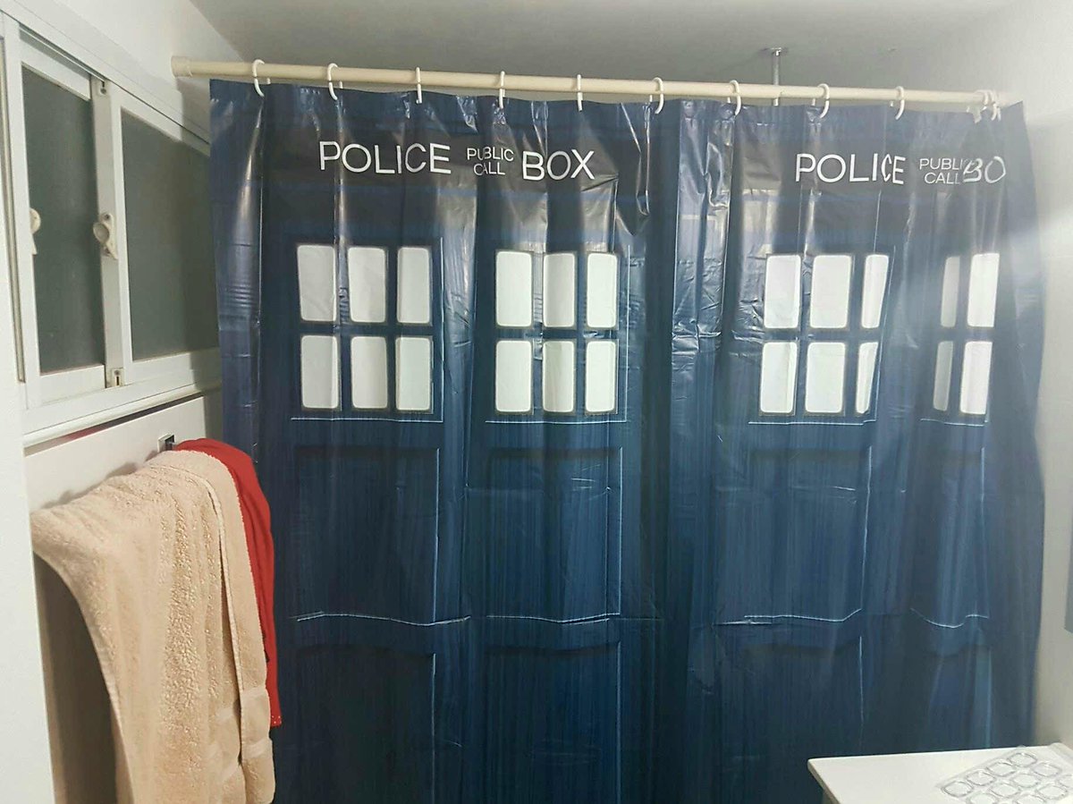 ymasler's tweet photo. Told my wife I can make the shower bigger (on the inside) #geekrenovations #drwho #geekfuel https://t.co/I2dkipSSK5