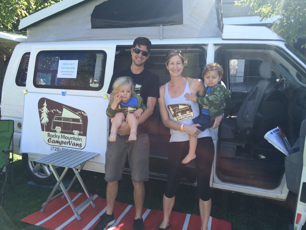 gociety's tweet photo. Stop by #Camping Village to explore one of Rocky Mountain Campervans' VWs & meet the Fletcher family #AFestDenver https://t.co/kri4wnurCf