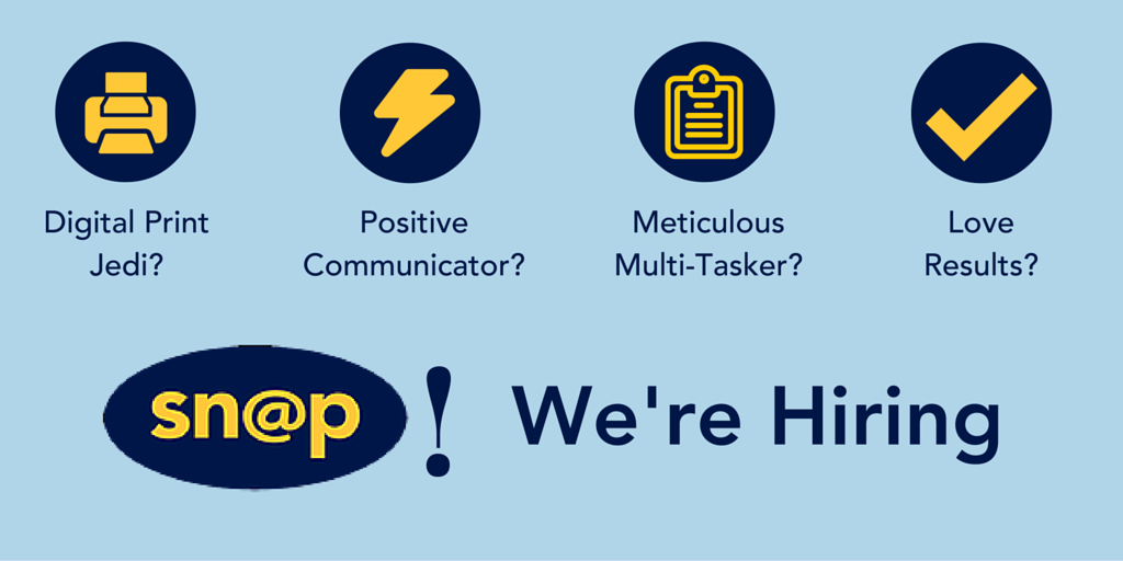 #IrishJobs WE'RE HIRING! DigitalPrint production / Client Services Sandyford. Info here bit.ly/SnapProduction…