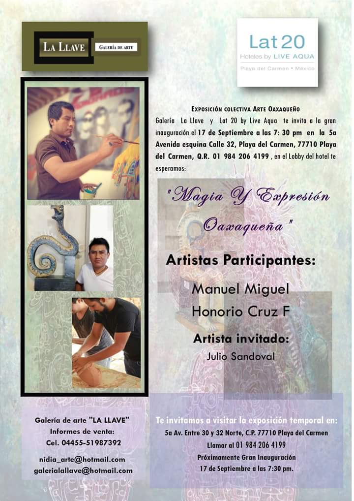 mexicanosapie's tweet photo. Esta tarde @Lat20Playa te invita a la expo colectiva: "Magia y expresión oaxaqueña" ¡No faltes! https://t.co/7SuJNjHVra