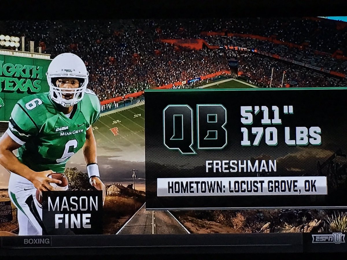 osiyo_tv's tweet photo. Cherokee @Masonfine09 takes the field on @ESPNU! #CherokeeProud #UNTvsUF https://t.co/hEMP3pEzfy