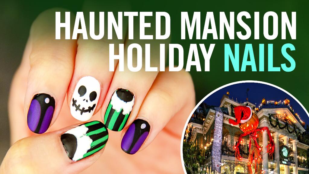 Frightfully fun Haunted Mansion Holiday nail art: di.sn/6013B7u9P #nightmarebeforechristmas #halloween