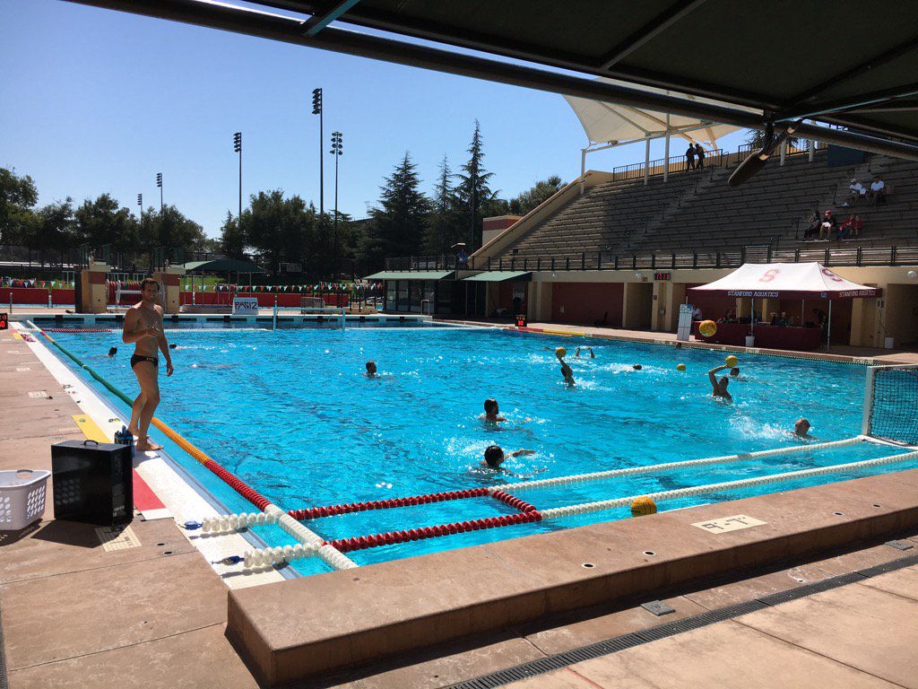 USCWaterPolo's tweet photo. #2USC vs #5 Stanford. T minus 40mins until game time. Trojan Fans come out to Avery and support. FightOn✌️ https://t.co/2zahJT9BGg