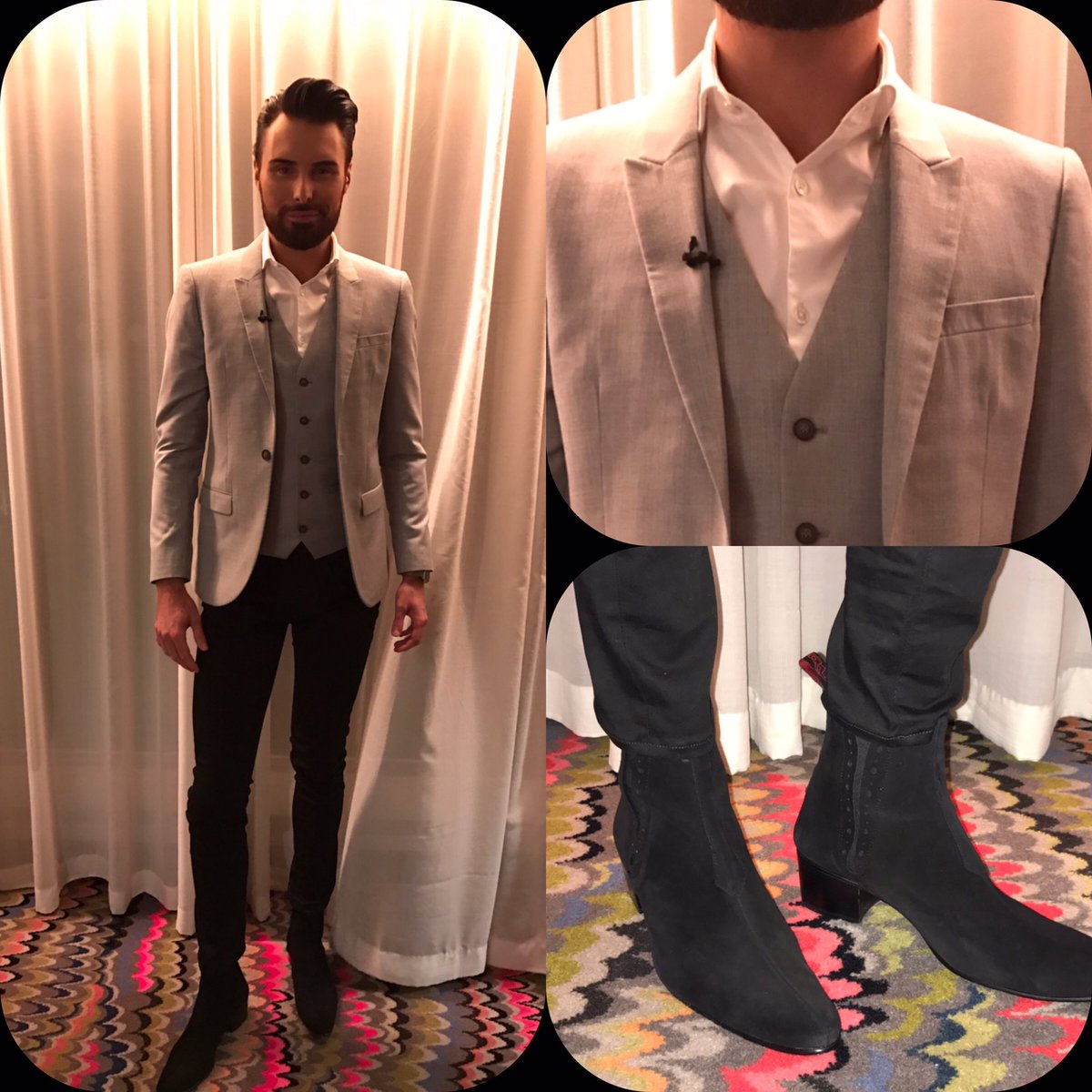 RylanStyle's tweet image. . @Rylan wears jacket/wstct @Topman shirt @REISS belt @gucci jeans @riverisland boots @JefferyWestUK #XtraFactorLive