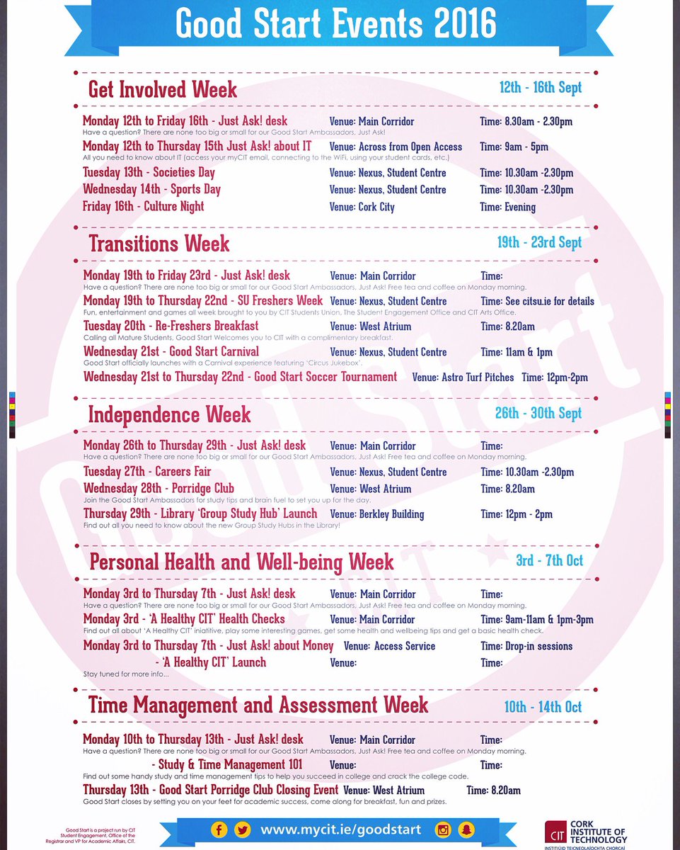 MTU_ie's tweet photo. Check out the #GoodStart16 #calendars in the main corridor to see what's... call to the #justaskdesk for details! https://t.co/p9ewNl5kk8