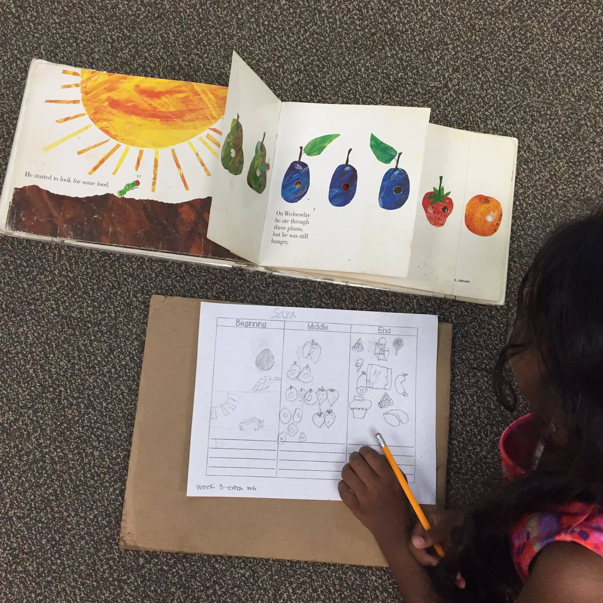 Ms_Davis_Class's tweet photo. #EricCarle week was so great! We learned about #storyelements and practiced our summarizing skills! #pisdbest https://t.co/D0j4Nd5YuL