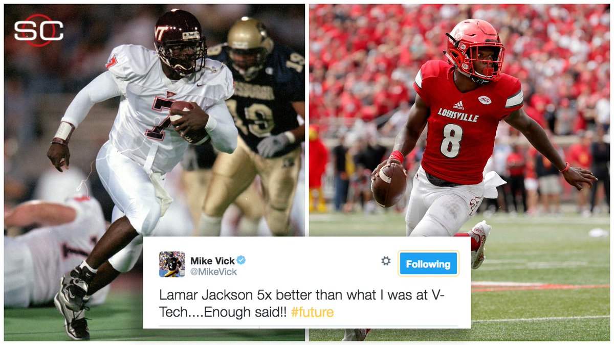 Lamar Jackson is way better than Michael Vick was in college