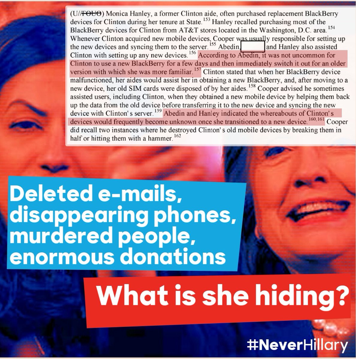 LrnYourHistory's tweet image. #BadJudgmentIn5Words #NeverHillary trying to hide crimes