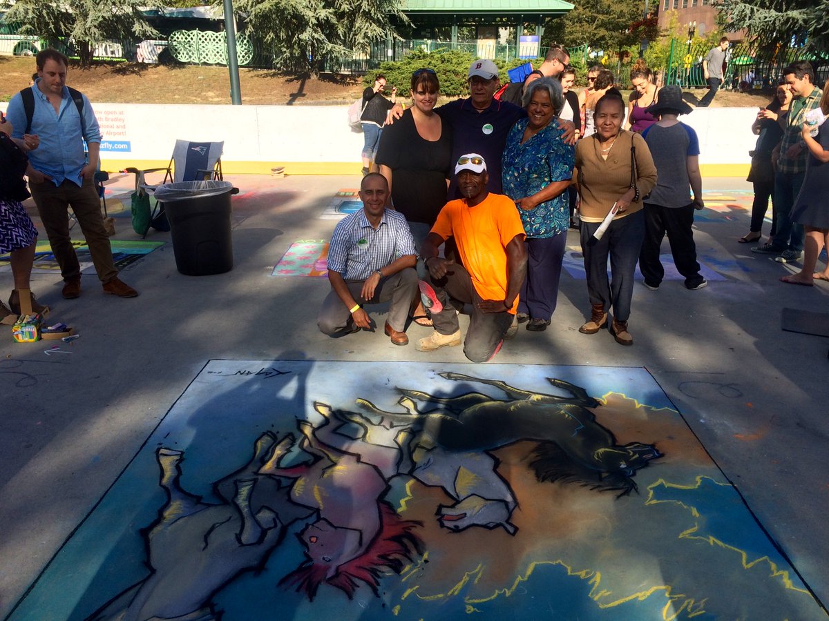 Jorge_Elorza's tweet photo. #PVD is truly the #CreativeCaptial with local artists on display at the #StreetPaintingFestival https://t.co/CD1avmqeze