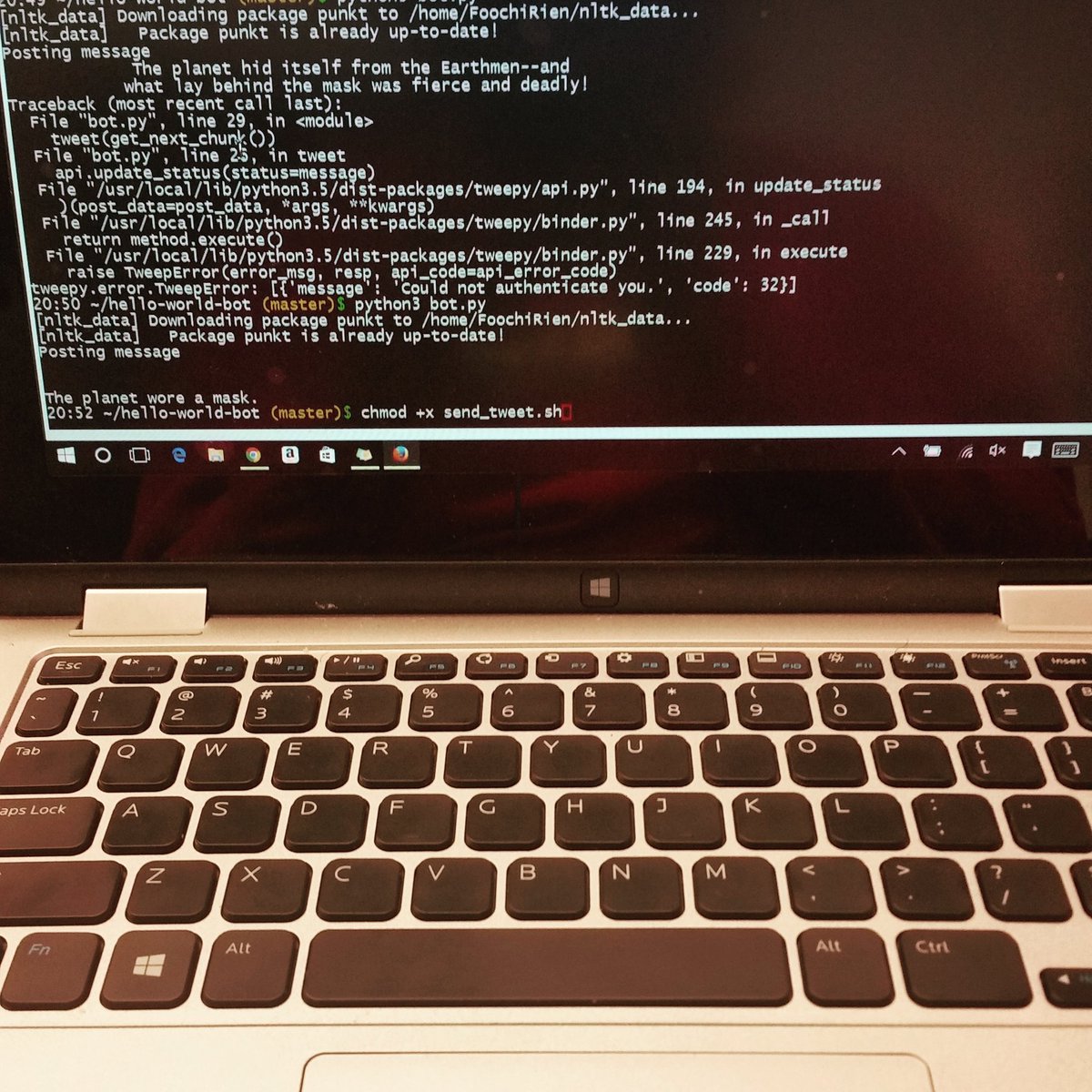 AEHellar's tweet image. Working hard at #codeher16 learning about bots and python.