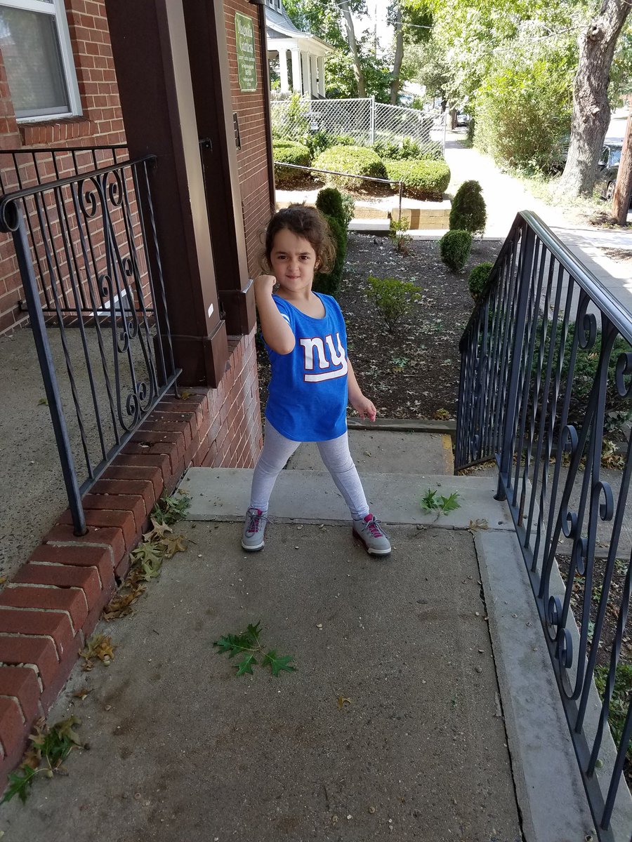 NikkiTaranda's tweet photo. Go big blue! @Giants my lil Giants, officially initiated into the madness #footballsback! https://t.co/QuQ1YChuKS