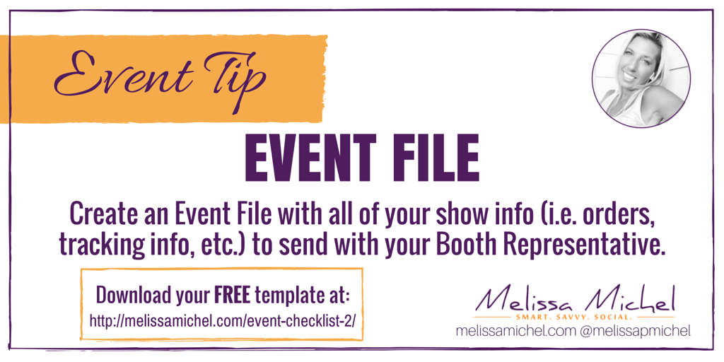 #Event Tip: Create an Event file will all of your show info. Get your FREE Checklist here! bit.ly/1Rg2Myl