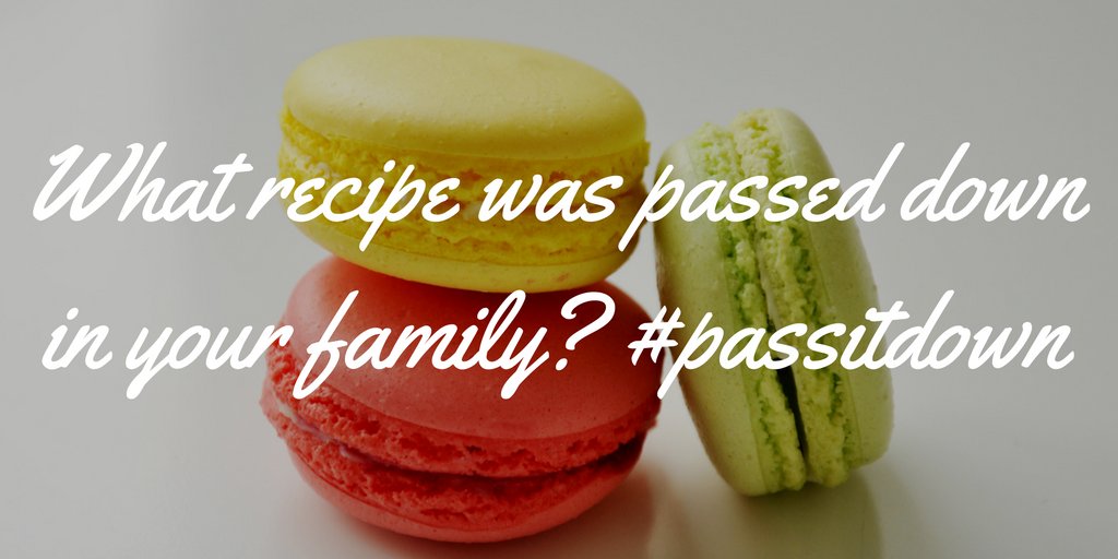 Passitdown's tweet photo. What recipe does your family pass down from generation to generation? #food #familyhistory #passitdown https://t.co/PouWMY3NWl