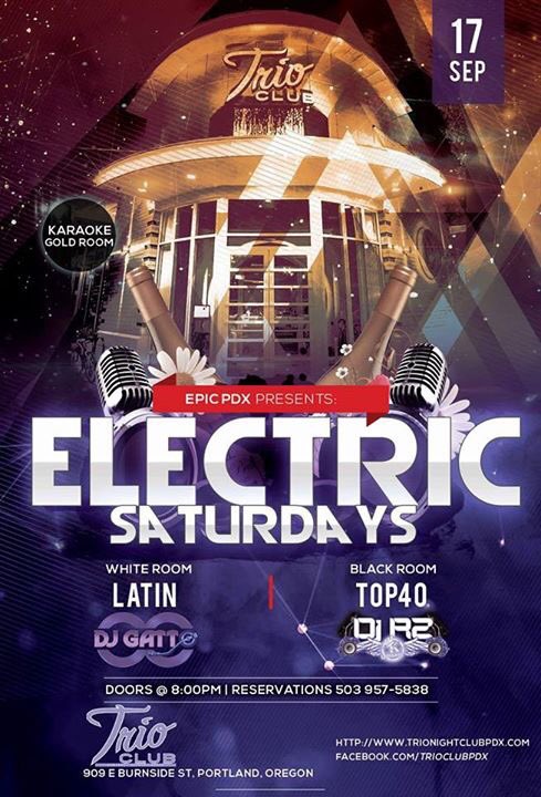 TrioKaraoke's tweet photo. It's Electric Saturday at Trio! ππΌ #ElectricSaturday #TrioKaraoke #PDXNightClub #TwoDanceFloors https://t.co/rPhOyxL3gX