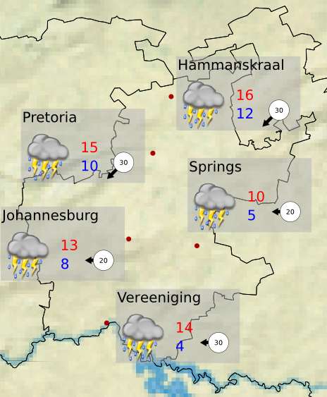 Gauteng Today 's Weather overview: 18.9.2016
