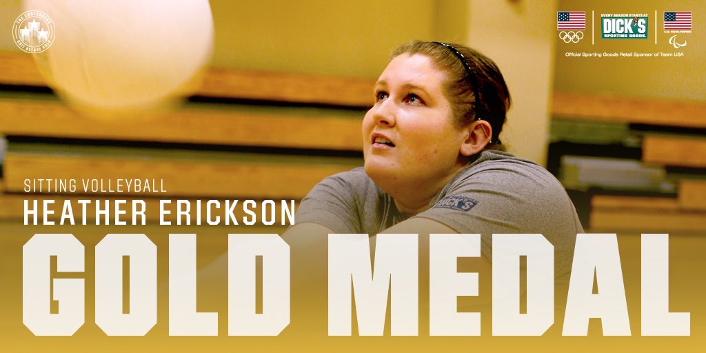 DICKS's tweet photo. Congrats to our employee and @TeamUSA’s @HeatherSITVB6 as she receives her third Paralympic Games 🏅! #GoldinUS https://t.co/B1gIzSBD8M