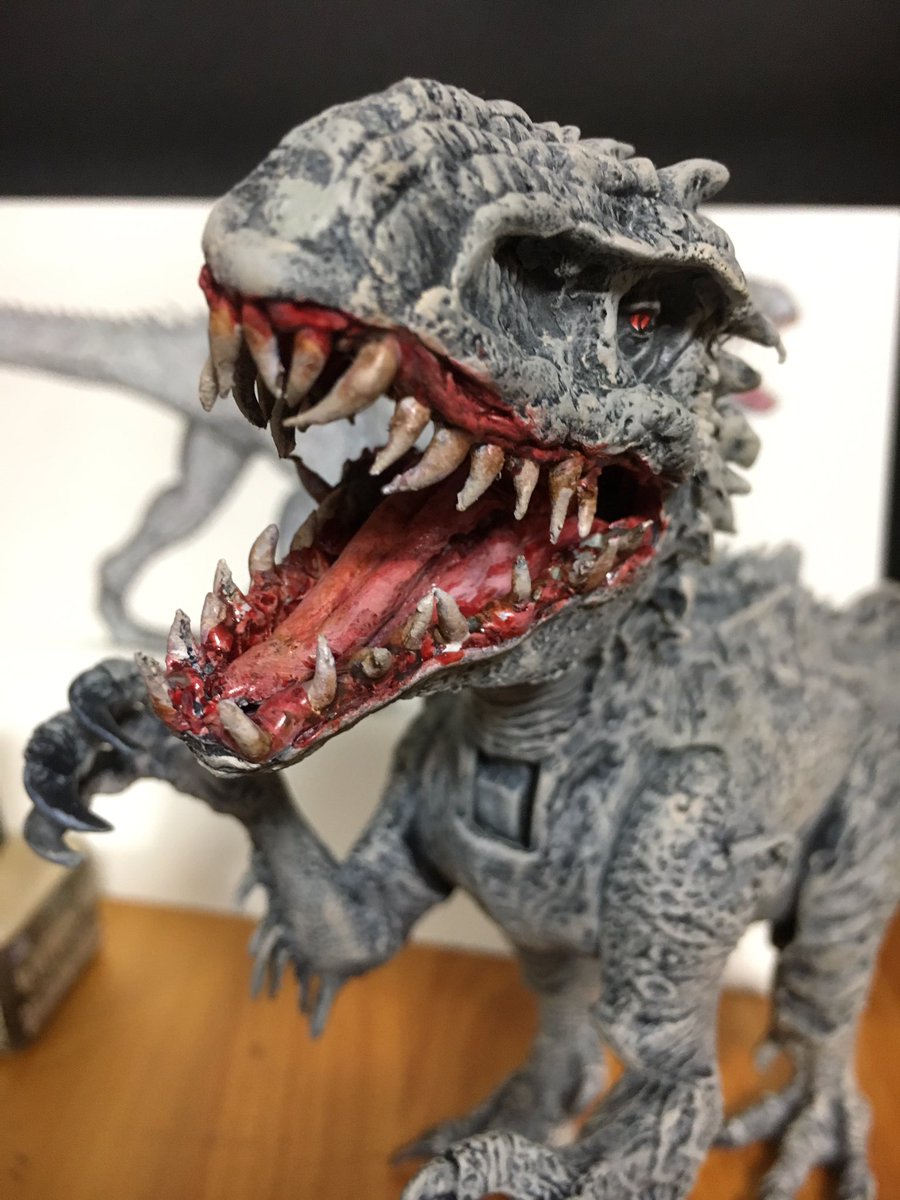 Twitter पर たか Pawpad 依頼品インドミナスレックスの口の中塗りました W 実は画像3の白い部分は依頼者自らのパテ造形です顔も口の中もそうです 代前半の女性が初めてやったとは思えない 凄いなぁ すげ 塗りやすい