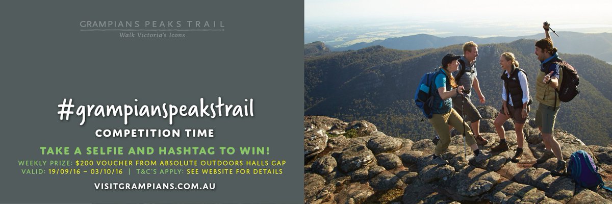 WIN! Hike the Grampians Peaks Trail, post a 'selfie' and #grampianspeakstrail #grampians.  ow.ly/UsDC304iy1H