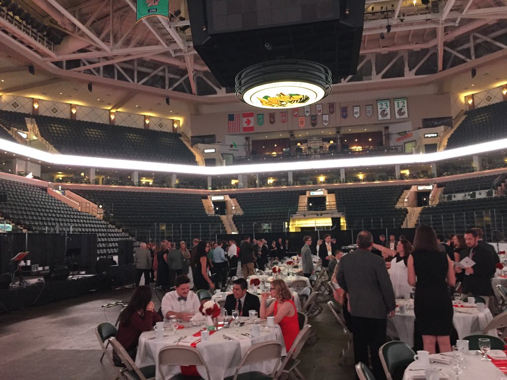 Starting off our 90th banquet <a href="/TheREA/">RalphEngelstadArena</a> on the ice