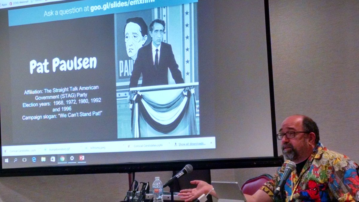 funkyartist's tweet photo. Joe Wos shares his memories of Pat Paulsen at The Comical Side of Election Season panel at #Interventioncon https://t.co/qZENvbx1dO