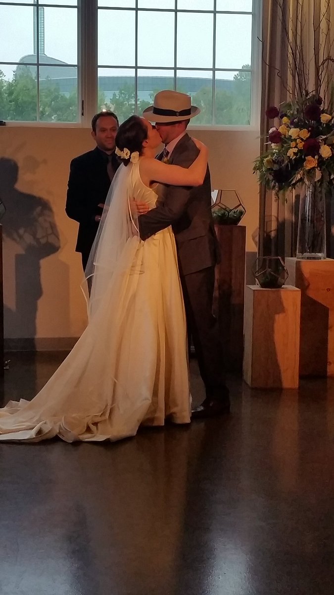CheriseLakeside's tweet photo. Congratulations @AliClarkpdx &amp;  @LaMannaJake -  beautiful ceremony!  #CSIKraken #csiwedding Party time! https://t.co/73uhPjSsSA