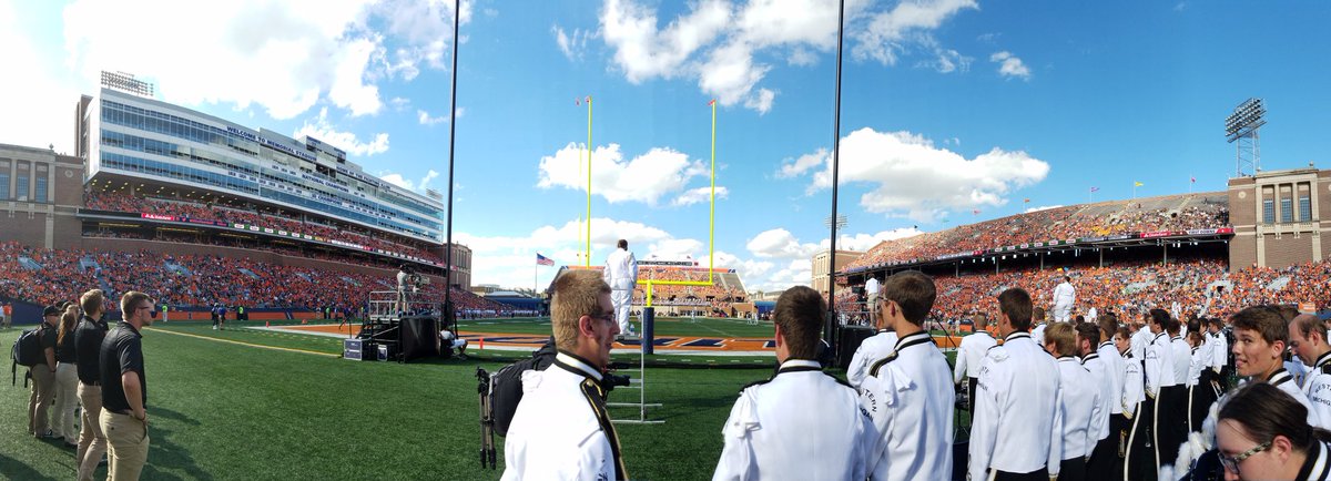 BMBTrumpets's tweet photo. Bronco win and big thanks to the Marching Illini for hosting us! View from the seats! https://t.co/v4HExAFvnR