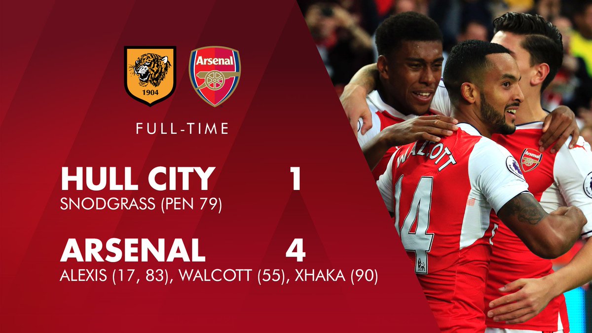 ID_ARSENAL's tweet photo. Arsenal berhasil mencatatkan kemenangan ke-3 beruntun di #PL setelah menang 4-1 atas Hull City. Lanjutkan! https://t.co/ivxrxe8Uw2