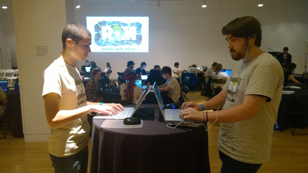 No they are not playing battleship, just some intense coding #Dawnoflife #romgamejam #gamejam #gamedev