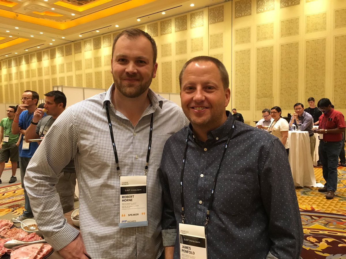 saasdeveloper's tweet photo. #sapjam team @jpenfold &amp; @saasdeveloper kicking off #InnoJam and #SAPTechEd with @SAPdevs https://t.co/uSI9wexZbL