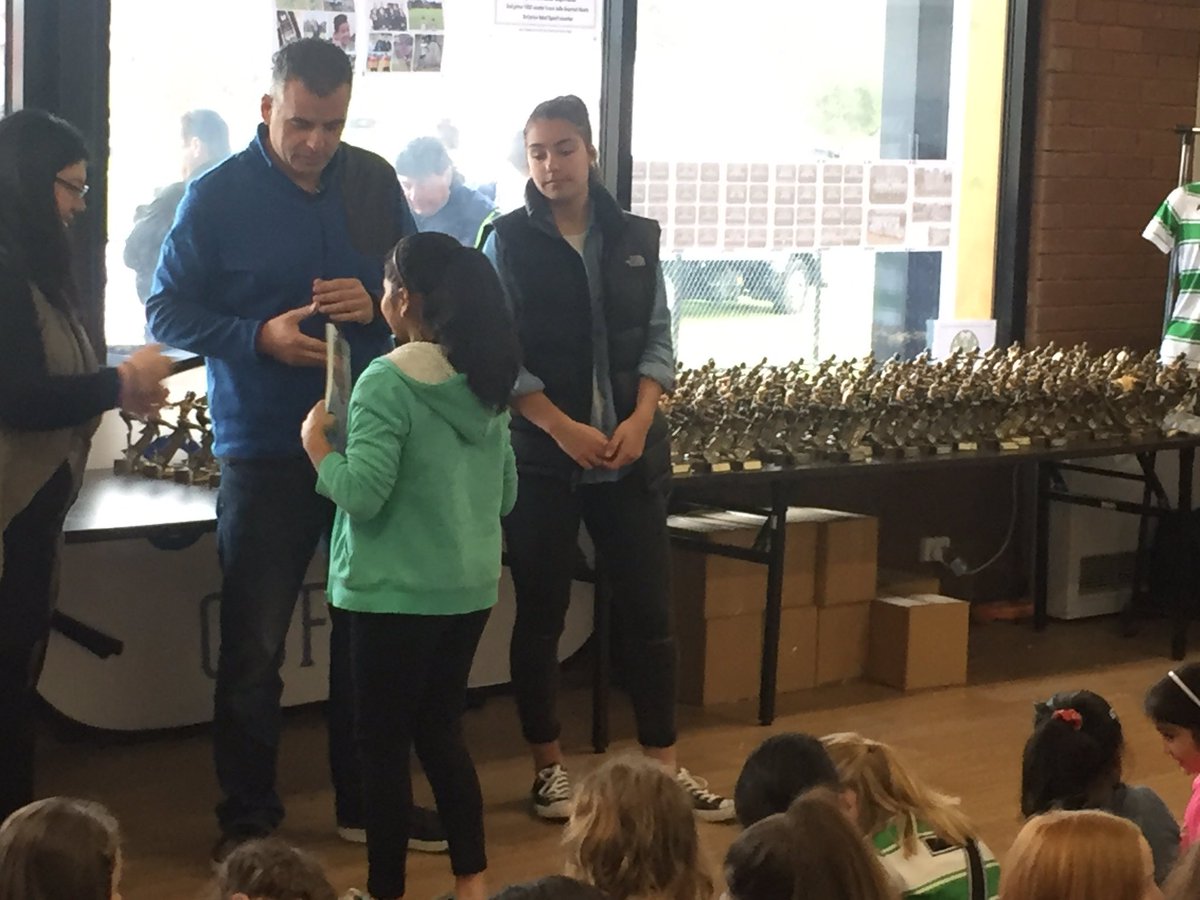 Hundreds of trophies for boys &amp; girls at <a href="/GWSC1980/">GWSC</a> . Thanks <a href="/footballvic/">Football Victoria</a> Director Antonella Care for presenting