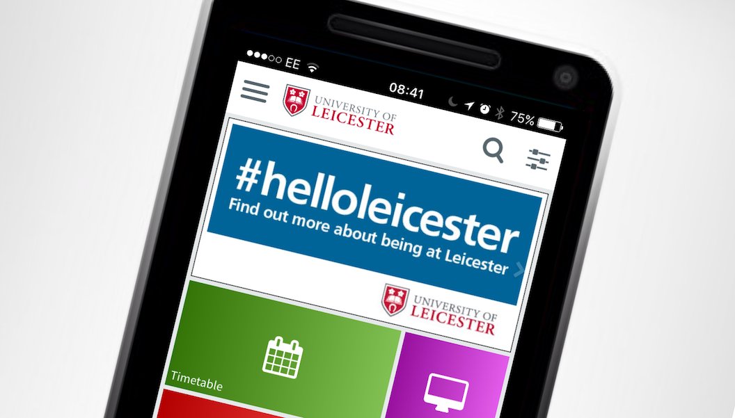 uniofleicester's tweet photo. Download our student app #myuol &amp; view your timetable &amp; our campus maps https://t.co/SauYs3psCj #HelloLeicester https://t.co/u0guOIM5Z7