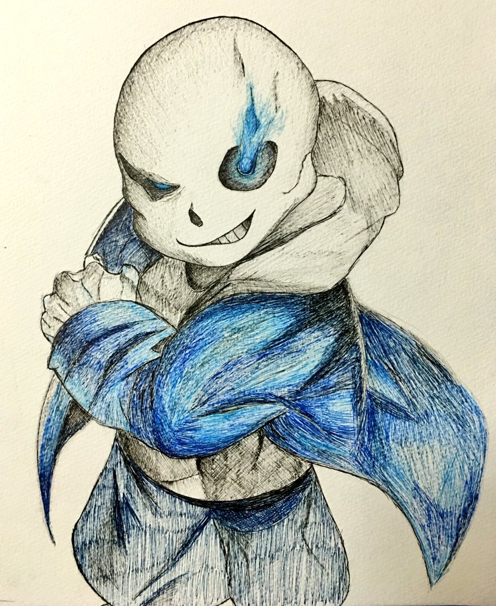 Blacktime くろ Undertaleのサンズできました ٩ ˊᗜˋ و Undertale アンダーテール イラスト Sans サンズ ペン画