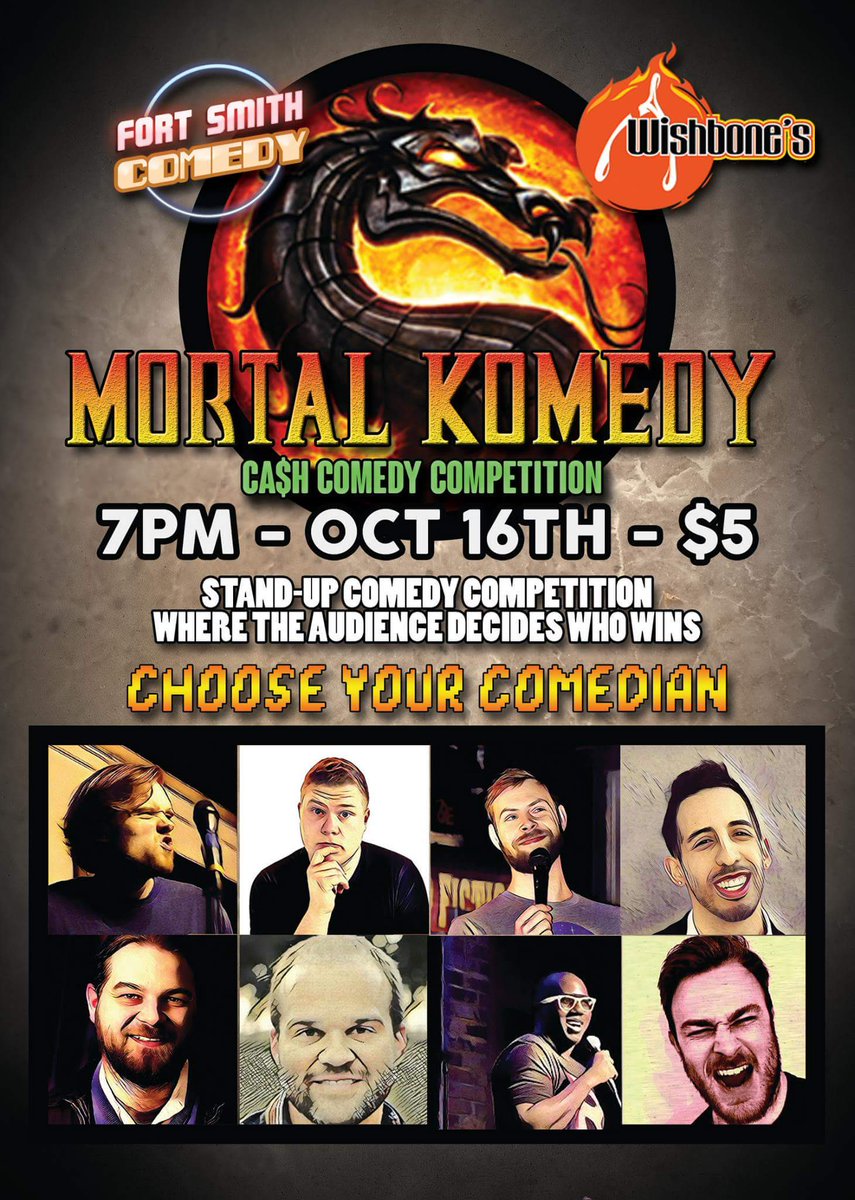 FortSmithComedy's tweet photo. 16 comedians from all over the globe compete for your laughter. 

Starts at 7pm https://t.co/63LlM4JMW6