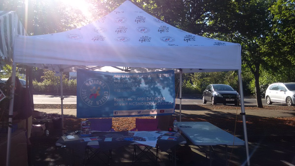Sarah_NE1's tweet photo. Here at @ThriftFest with @Thierry_NCSNE, and even next to @LonghornsBBQuk #winnerwinner #ncsyes #sunnyday https://t.co/8b5rNZa9BM