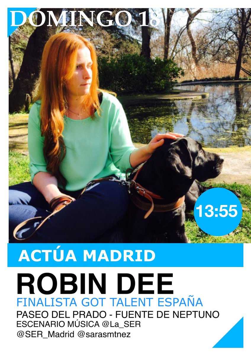 sarasmtnez's tweet photo. Os espero #Hoy #Domingo a las 13:55 horas en #ActuaMadrid Paseo del Prado @La_SER @SER_Madrid 105.4 fm #Jazz 😉 https://t.co/1UhCyWtA2k