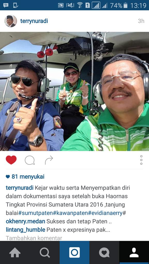 Konon kejar waktu lebih cepat naik heli keren pak gubsu T. Erry