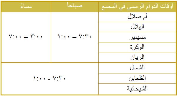 khadammat's tweet photo. أوقات الدوام الرسمي بمراكز #مجمع_الخدمات_الحكومية :
وكل عام وأنتم بخير.
#قطر https://t.co/2BgRE2tpB2