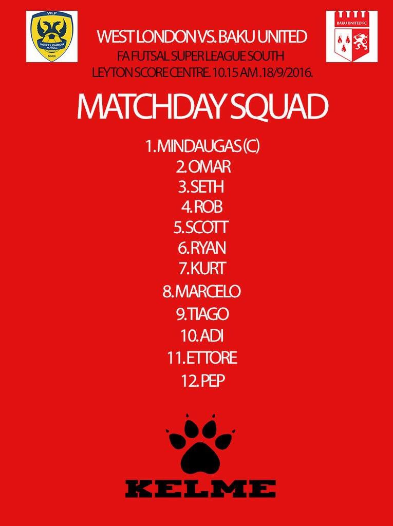 Robert Ursell returns to lead his squad and has added Ryan Phillips and Omar Mohammed for today's game.