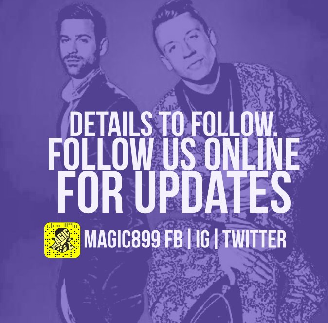 Magic899's tweet photo. #SURPRISE899
Win the chance to MEET &amp; GREET MACKLEMORE &amp; RYAN LEWIS!
Contest tomorrow 9PM. GET HYPED! #Macklemore899 https://t.co/JPcCP899I9