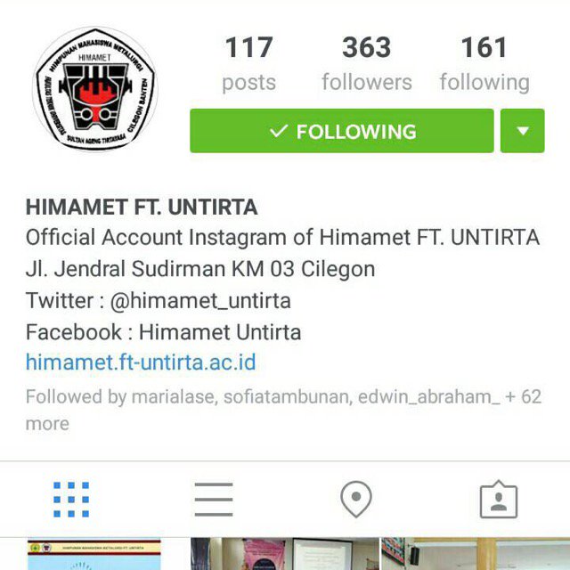Instagram : <a href="/himamet_untirta/">HIMAMET FT UNTIRTA</a> ( instagram.com/himamet_untirta )
