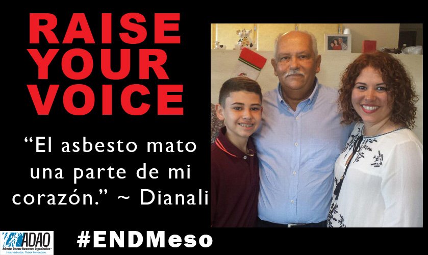 Linda_ADAO's tweet photo. #ENDMeso "El asbesto mato una parte de mi corazón, mi papá." by Dianali #Asbestos #TSCA https://t.co/tYWW0SMiIy https://t.co/IRh2OkzauV