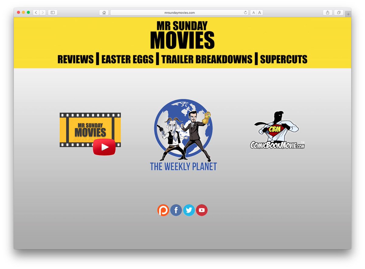 CicadaGraphics's tweet image. Congrats to the talented @mrsundaymovies on the launch (of phase #1) of his new website:

mrsundaymovies.com!!