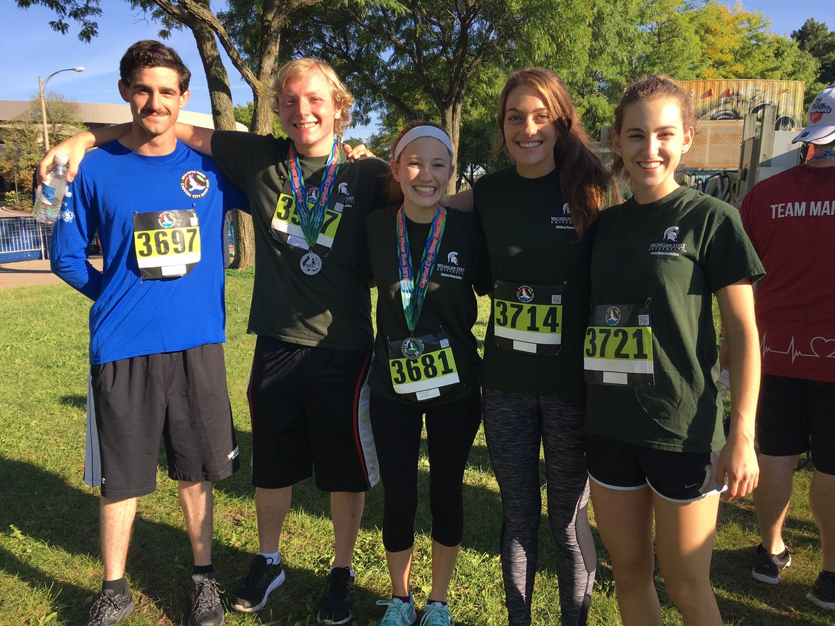 Congrats to Andrew, Andrew, Micaela and Alex for finishing the #5K and running for <a href="/msu_history/">MSU History Club</a>