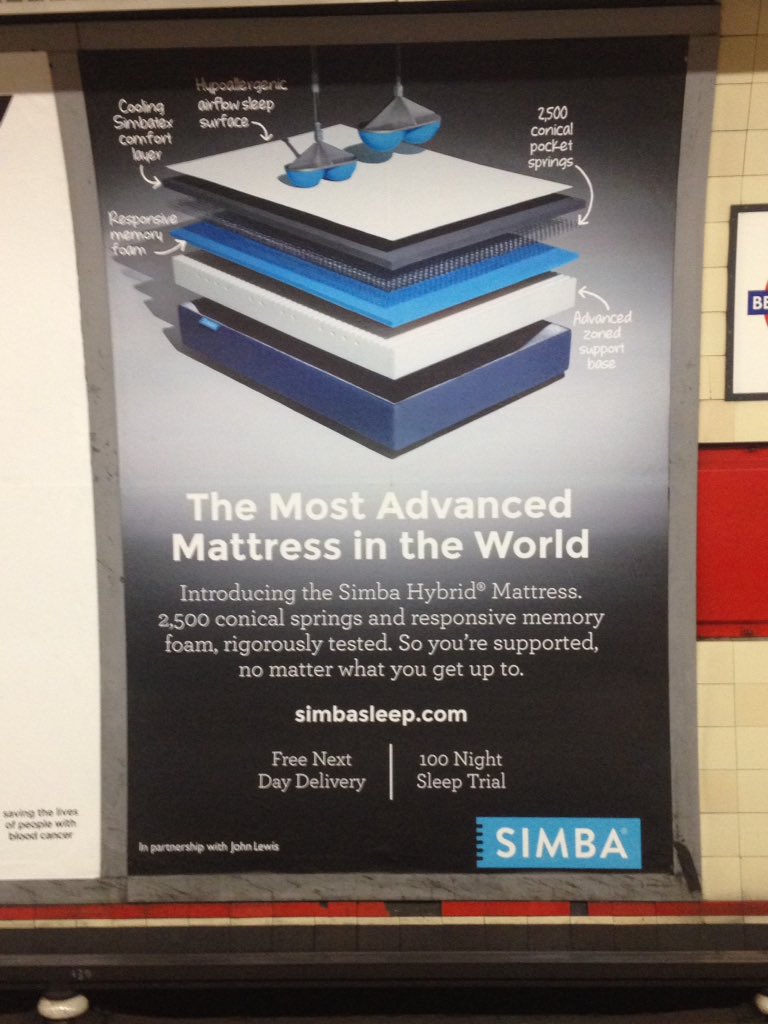 Sorry but if your mattress company is called 'Simba' and you don't call yourself 'The lie-in King' then I'm out pal