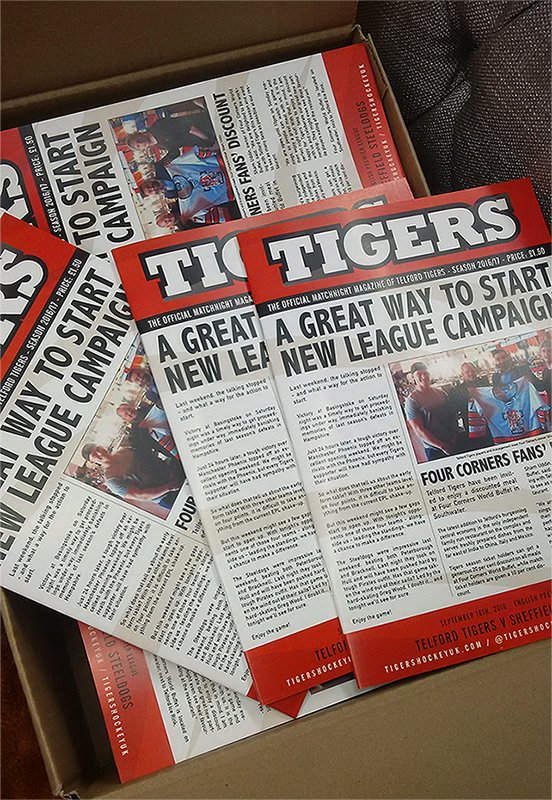 TigersHockeyUK's tweet photo. Look what we've got here in the office! A big box full of programmes - at just £1.50 for 24 pages, that's a bargain https://t.co/rE581H4719
