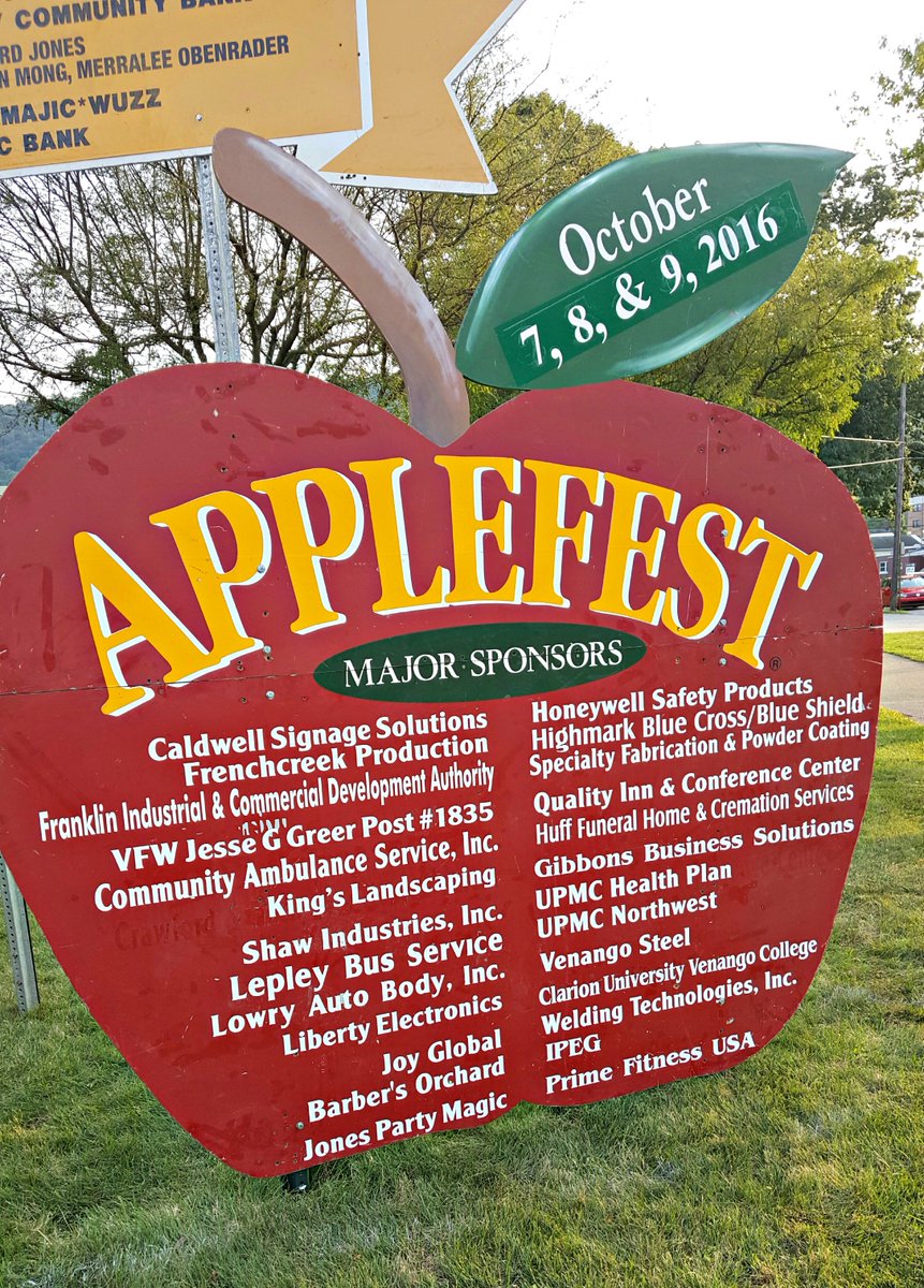 GibbonsBusiness's tweet photo. GBS is a Major Sponsor for Applefest 2016. #Applefest2016 #FranklinPA #AlwaysEventful https://t.co/kxrbP9F4HT